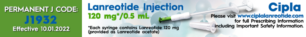 permanent J code: J1932 Effective: 10.01.2022 Lanreotide Injection 120mg*/0.5 mL *Each syringe contains Lanreotide 120 mg (provided as Lanreotide acetate)